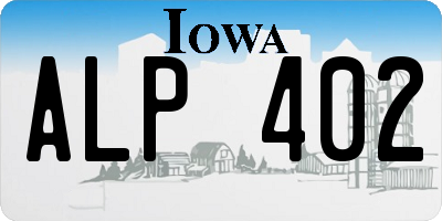 IA license plate ALP402
