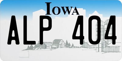 IA license plate ALP404