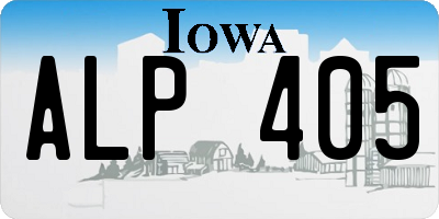 IA license plate ALP405