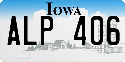 IA license plate ALP406