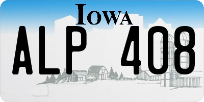 IA license plate ALP408