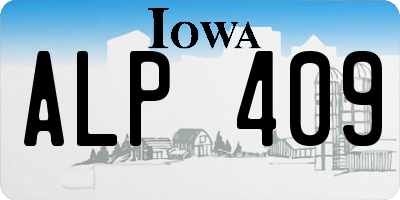 IA license plate ALP409