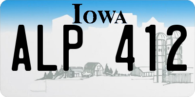 IA license plate ALP412