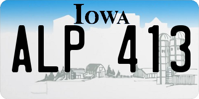 IA license plate ALP413