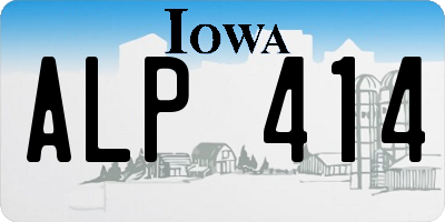 IA license plate ALP414