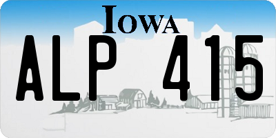 IA license plate ALP415