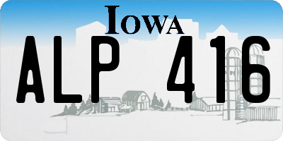 IA license plate ALP416