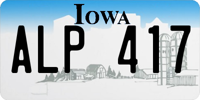 IA license plate ALP417