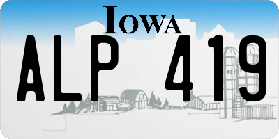 IA license plate ALP419