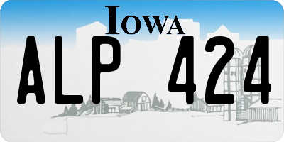 IA license plate ALP424