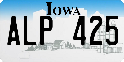 IA license plate ALP425