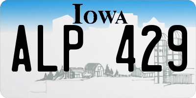 IA license plate ALP429