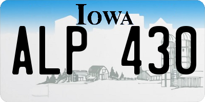 IA license plate ALP430