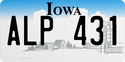IA license plate ALP431