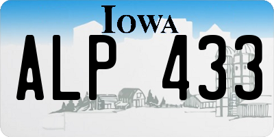IA license plate ALP433