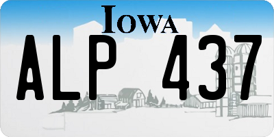 IA license plate ALP437