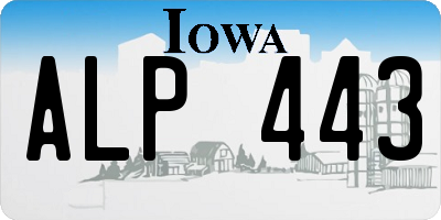 IA license plate ALP443