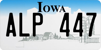 IA license plate ALP447
