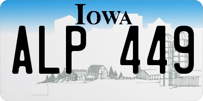 IA license plate ALP449