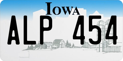 IA license plate ALP454