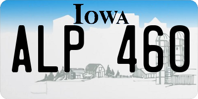 IA license plate ALP460