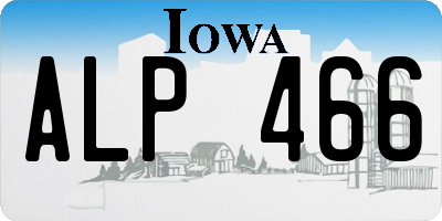 IA license plate ALP466