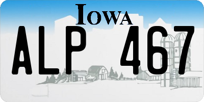 IA license plate ALP467