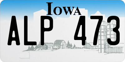 IA license plate ALP473
