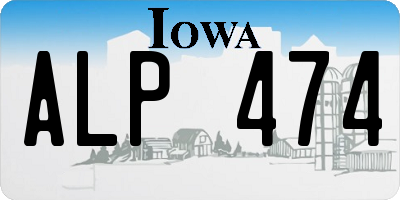 IA license plate ALP474