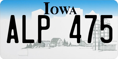 IA license plate ALP475