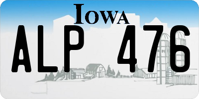 IA license plate ALP476