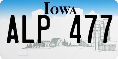 IA license plate ALP477