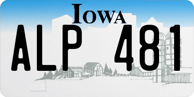 IA license plate ALP481