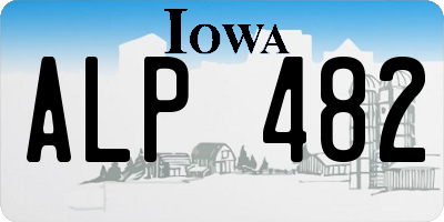 IA license plate ALP482