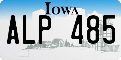 IA license plate ALP485