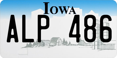 IA license plate ALP486