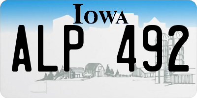 IA license plate ALP492