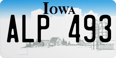 IA license plate ALP493