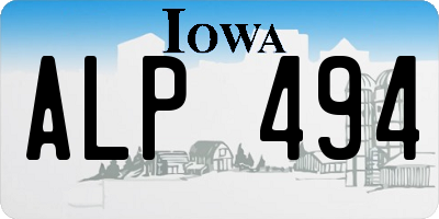 IA license plate ALP494