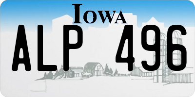 IA license plate ALP496