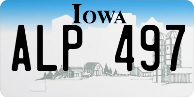 IA license plate ALP497