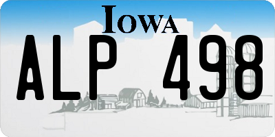 IA license plate ALP498