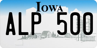 IA license plate ALP500