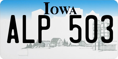 IA license plate ALP503