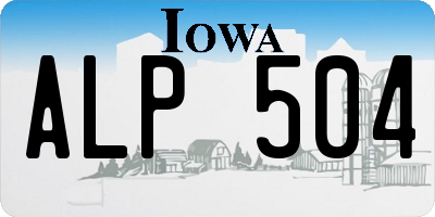 IA license plate ALP504
