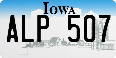IA license plate ALP507