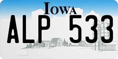 IA license plate ALP533