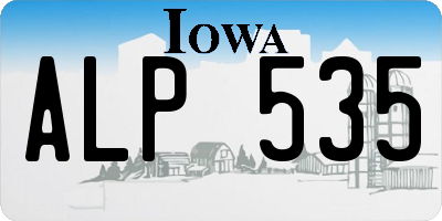 IA license plate ALP535