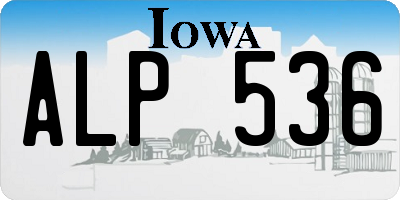 IA license plate ALP536