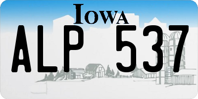 IA license plate ALP537